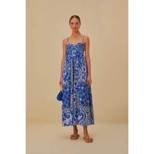 Blue Tile Dream Sleeveless Maxi Dress